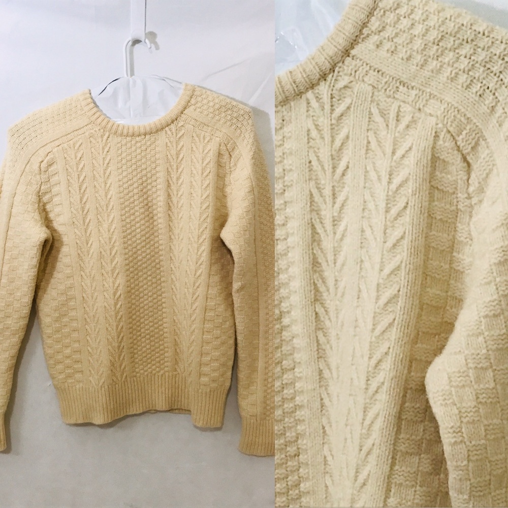 J Crew Sweater M 100% Wool Lamb Pullover Cream NEW